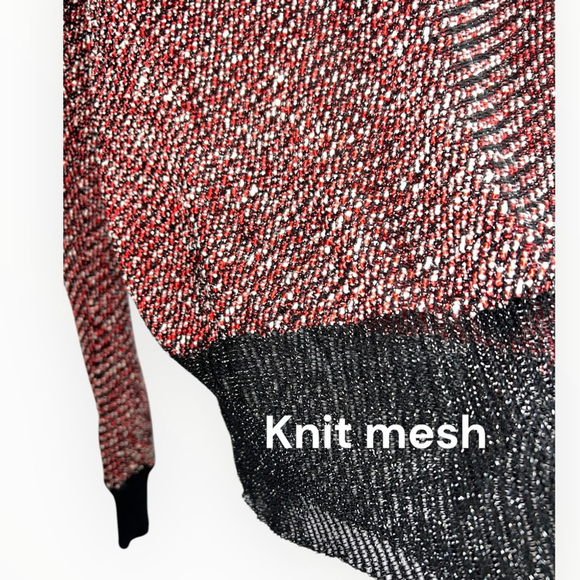 Alexander Wang knit Metallic black red pullover crewneck sweater top jumper Sm - Picture 8 of 9